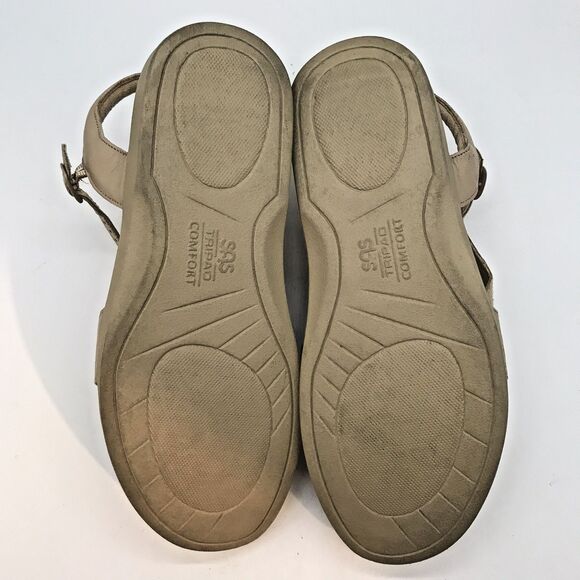 SAS Duo Quarter Strap Leather Sandal Women's 11WW Warm Stone Tripad Comfort Shoe - Picture 9 of 12